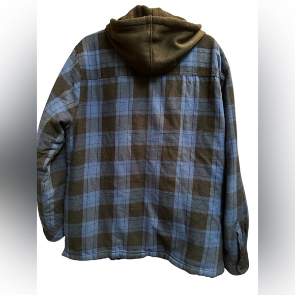 BOSTON TRADERS Men’s LG Blue Blk
Quilted Lining Snap Zip Jacket Coat Shacket EUC - Picture 5 of 16